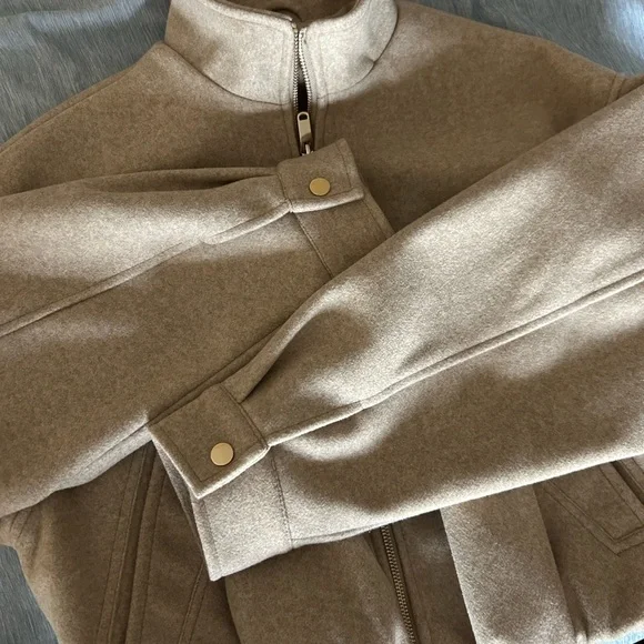 Zara Women's Beige Bomber Jacket - Picture 3 of 4